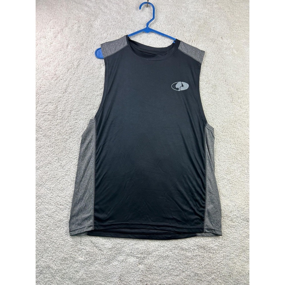 Mossy Oak Shirt Mens Large Black Gray Sleeveless Athletic Performance Tank Top
